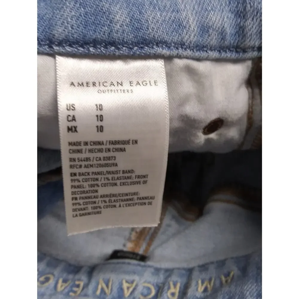 AE Denim Curvy Highest Waist '90s Boyfriend Distressed Shorts Size 10